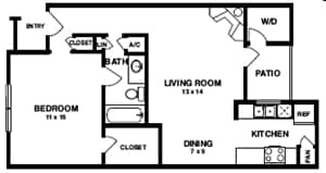 1 Bedroom - C - Fusion Crossroads