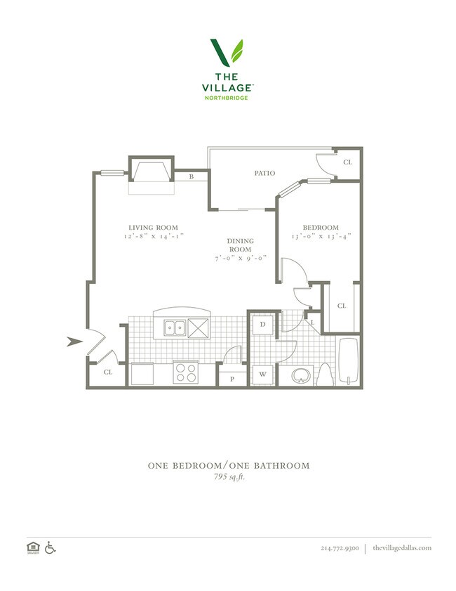 One Bedroom/One Bath 795sqft - The Village Northbridge