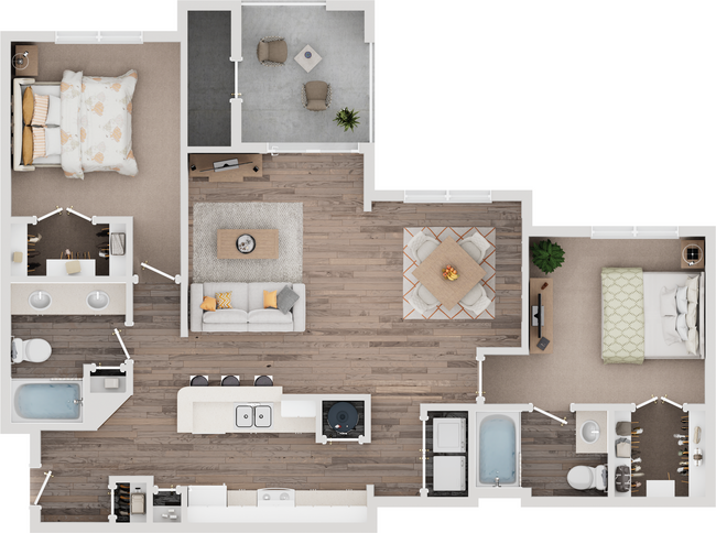 Explore this elegantly designed apartment layout, perfect for contemporary living. - Retreat at Peachtree City