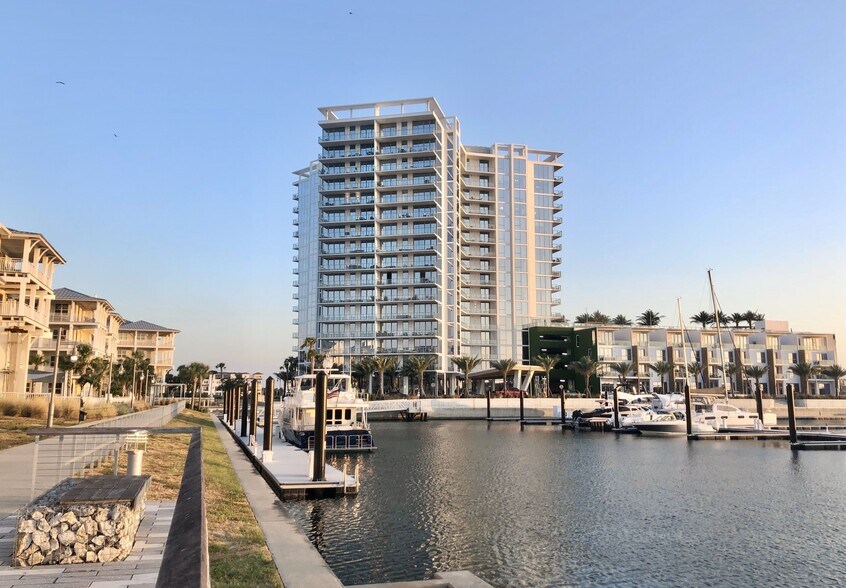 Waterfront walkway and luxury tower (Marina Point) near the condo (~400 ft) - 4915 W McElroy Ave