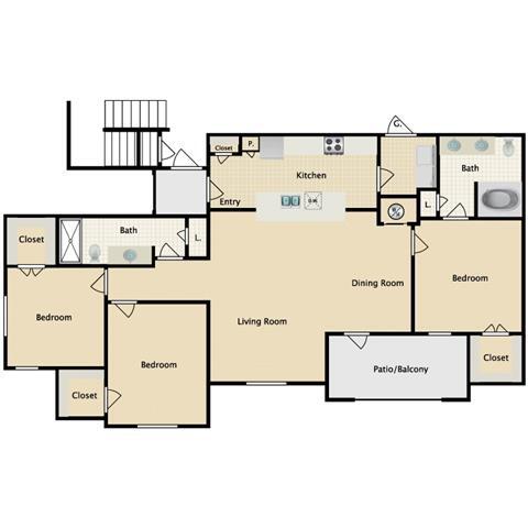 Floorplan - Sorrento at Deer Creek Apartment Homes