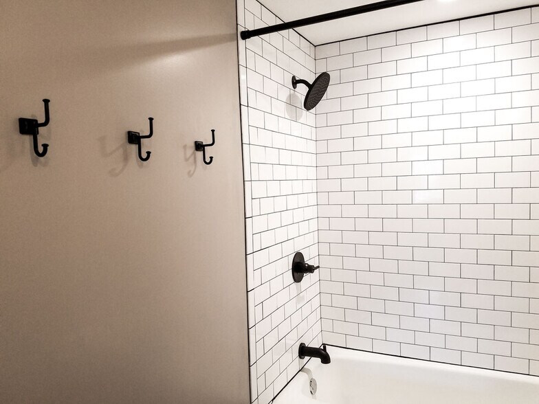 New subway tile shower - 1008 Manor Ln