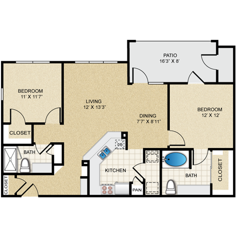 Floorplan - Deer Creek Apartment Homes