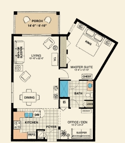 1BR/1BA - Aston Gardens At The Courtyards Senior Living