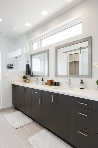 En suite master bathroom leading to walk-in closet - 259 Bridge St