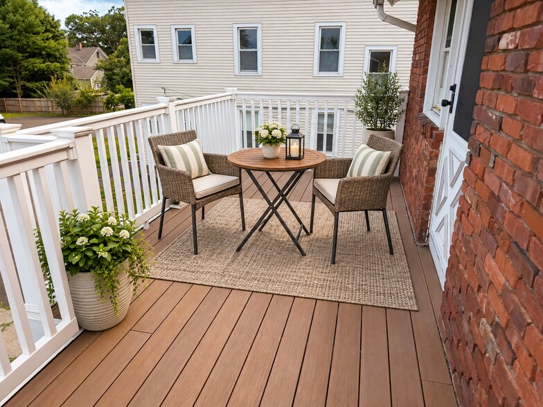 Deck-Virtually furnished to show potential layout - 23 Cherry St