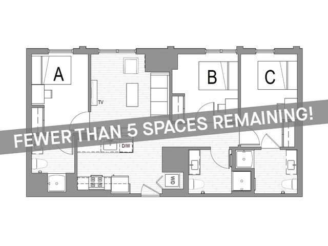 3x3 A - Fewer than 5 Spaces Remaining! - Student | Rise at Riverfront Crossings