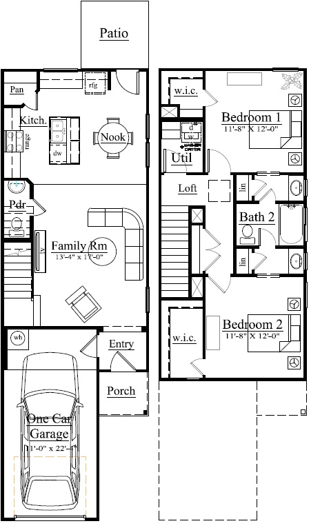 Nueces Floorplan.jpg - Woodgate Townhomes