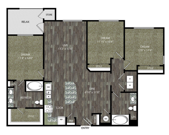 Floorplan - The Overlook at Interquest Apartments