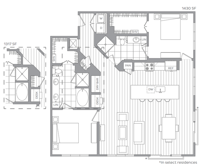 V: 2 bed / 2 bath - Hanover Parkview