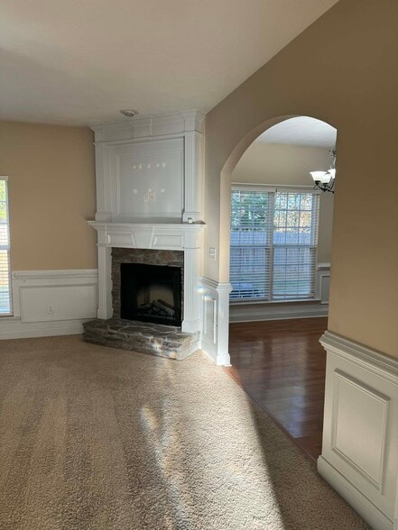 Living room electric fireplace - 232 High Meadows Cir