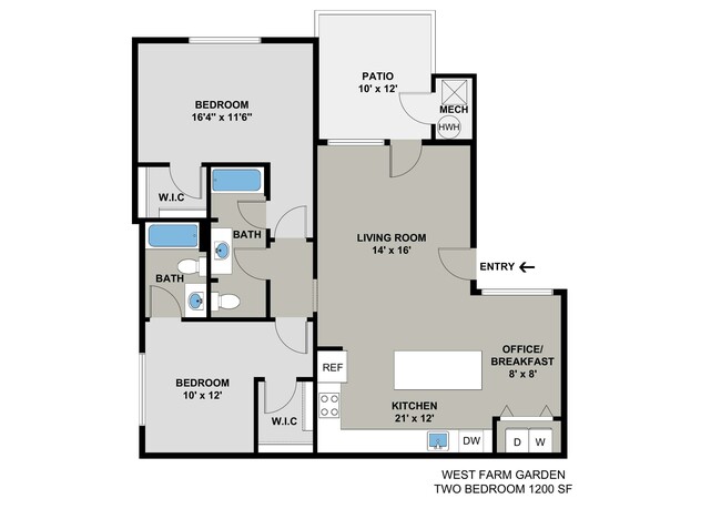 West Farms Garden Apartment 2BR/2BA - Waterford Woods