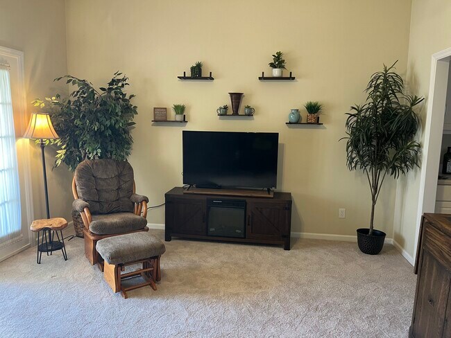 Living room with smart TV and fireplace - 1243 Carriage Dr