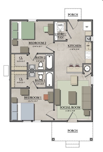 2BR/2BA Cottage - Tradition at 777