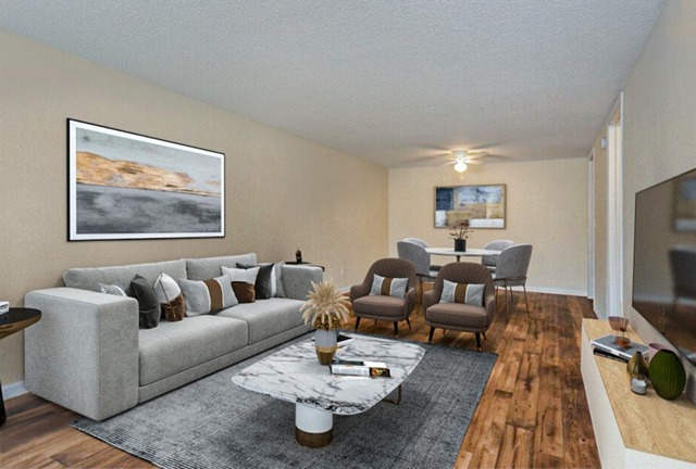 Step into spacious living rooms designed with large windows and versatile color palettes, ready to complement your personal style. - Palatka Oaks Apartments