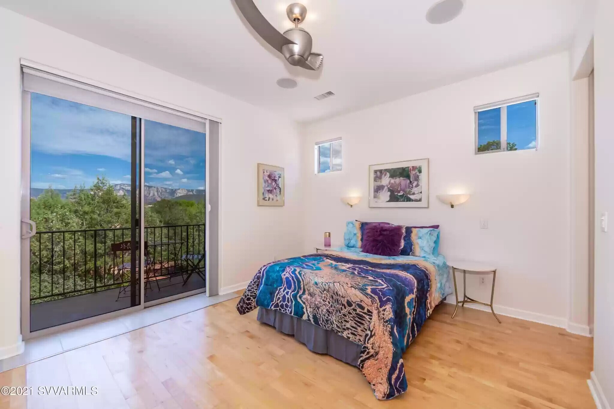 Master bedroom with balcony & sunrise - 185 Arroyo Pinon Dr