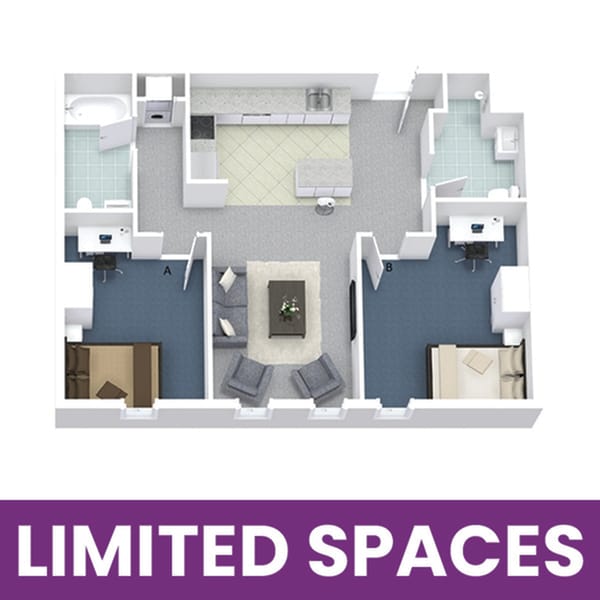 University Lofts 2x2A - Limited Spaces - University Lofts