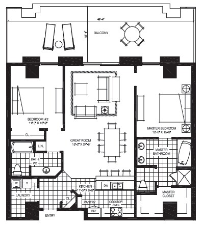 2BR/2BA - The Mark
