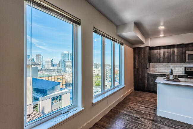 2 Bedroom City View from Living/Kitchen - Dunn Motors Apartments