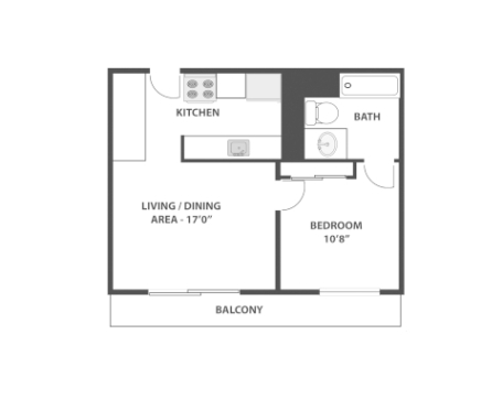 550 sq ft. - Eastland Manor