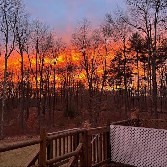 sunset off back deck - 137 Marshall St