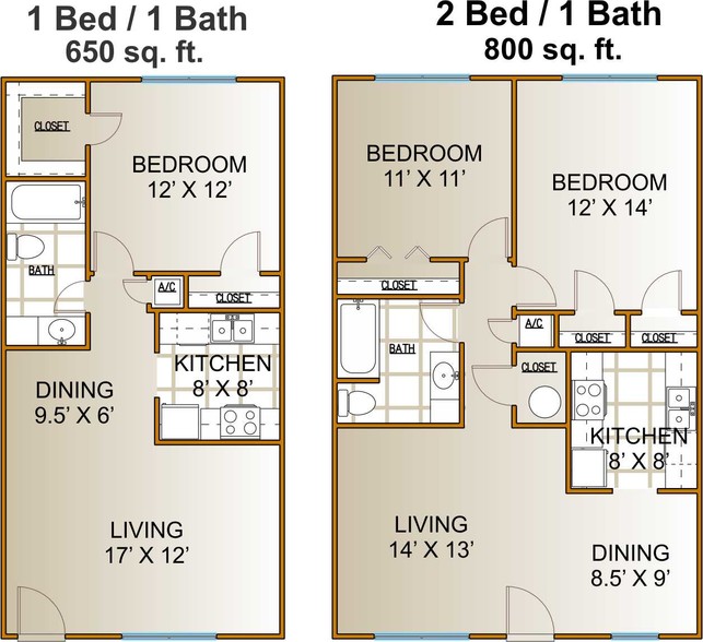 1 Bedroom & 2 Bedroom Apartments - Camelot Apartments