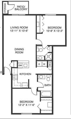 2BR/2BA - Pineknoll Apartment