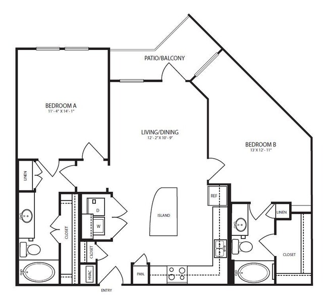 Landmark On Lovers - B1-2 - 2 Beds - 2 Baths - 1018 Sq. ft. - Landmark On Lovers