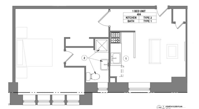 1500 Pine - Apt 404 Floor Plan - 1500 Pine