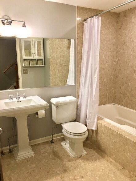 2nd Bathroom marble tile, jacuzzi style tub and shower - 743 N Wolcott Ave