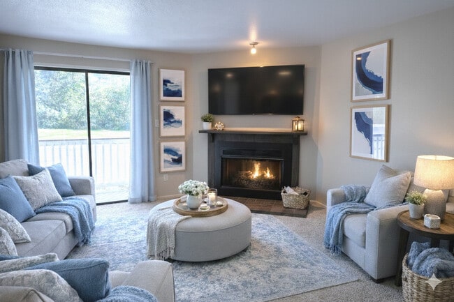 1 bedroom living room - River Oaks Apartments