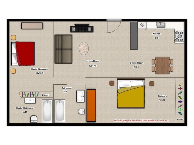 2BR/2BA - Serra Bella Apartments