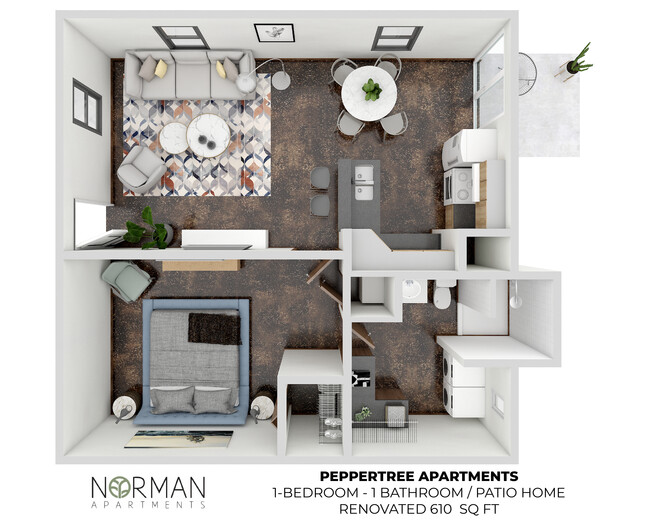 1 Bed 1 Bath Patio Home Renov 610sqft - Springfield Apartments