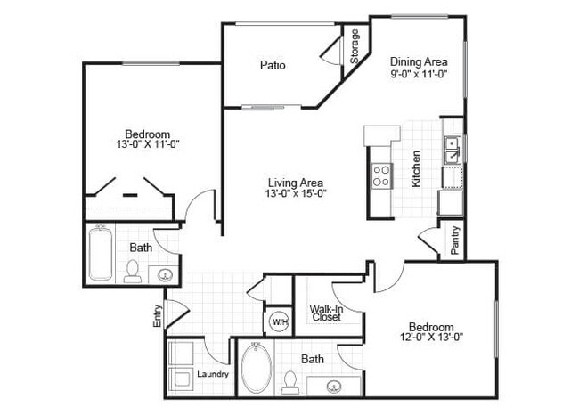 Floorplan - Falls Pointe at the Park Apartments