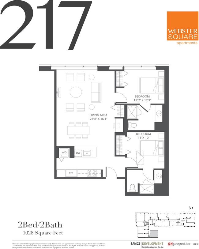 217 Floor Plan - Webster Square Apartments