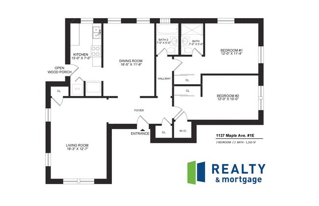 1137 #1E Floor Plan - 1135-37 Maple Ave.