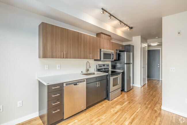 1BR, 1BA - 558SF - Kitchen - The Duo Apartments