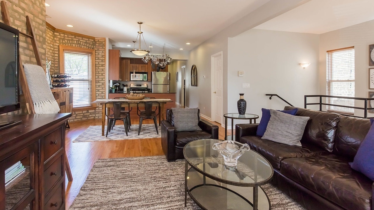 dining and kitchen POV from living room - 3436 N Ridgeway Ave