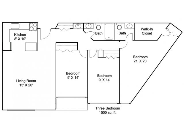 Grandview Floor Plan - Hillsborough Apartments