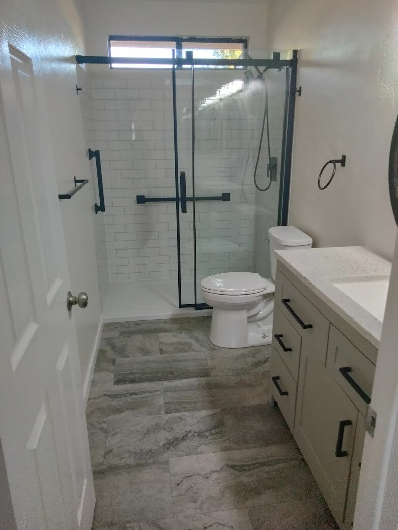 Beautiful walk-in shower - 8396 E Stevens Dr