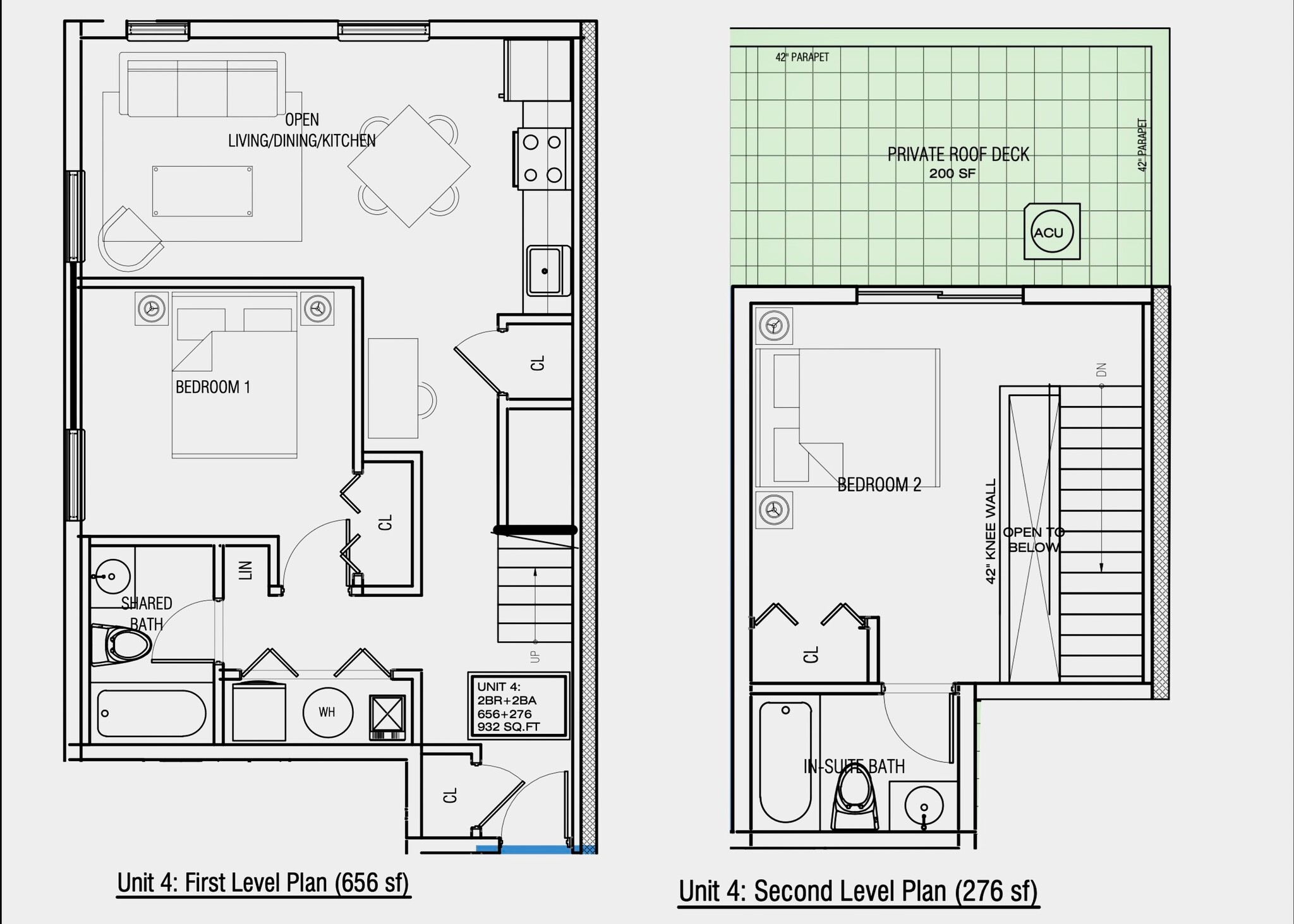 Duplex Floorplan with Rooftop Deck - 443 Bergen Ave
