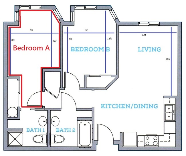 Bedroom A available to lease - The Westgate