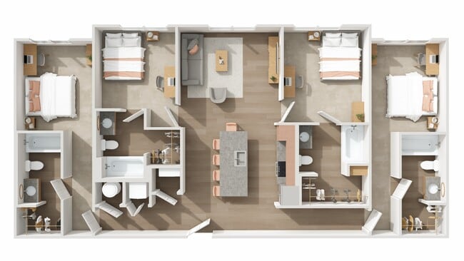 D1: 4BD | 4BA | 1410 SF - The Den