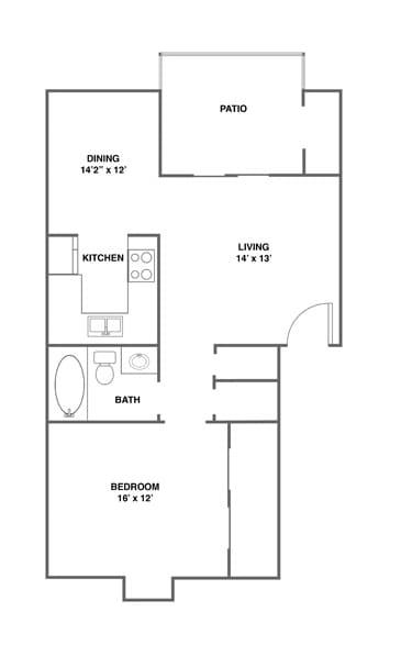 1 bedroom floor plan.png - Siegen Calais Apartments
