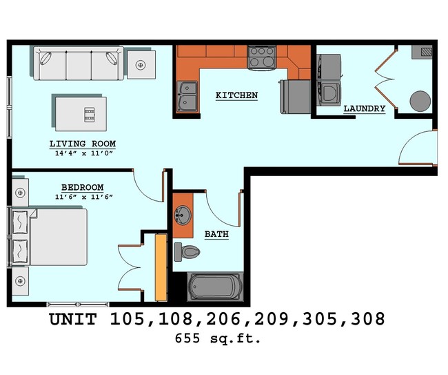 Floorplan - Walnut Place Apartments