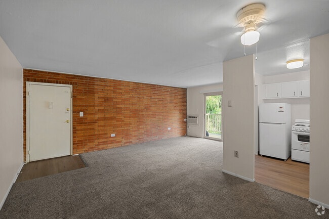 2BR, 1BA - 750SF - Living Room and Dining Room - Parkview Estates