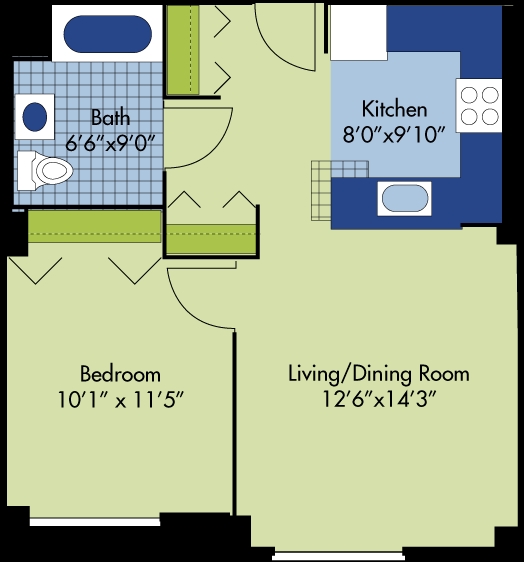 1BR/1BA - Wrightwood Senior Apartments