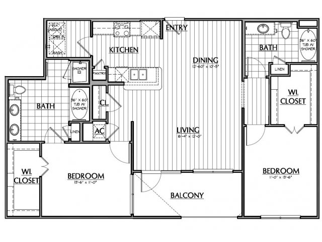 B3 â?? Two bedroom, two bath home with 1,251 s.f. - CityVista Apartments