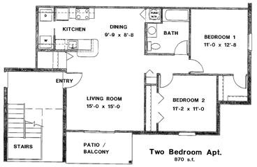 2BR/1BA - Water Dance Apartments