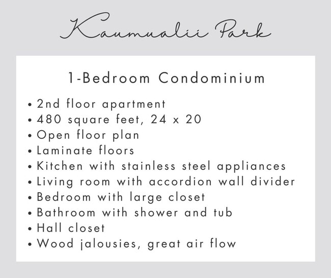 Building Photo - Kalhi Kaumualii Park 1 Bedroom, 1 Bathroom...